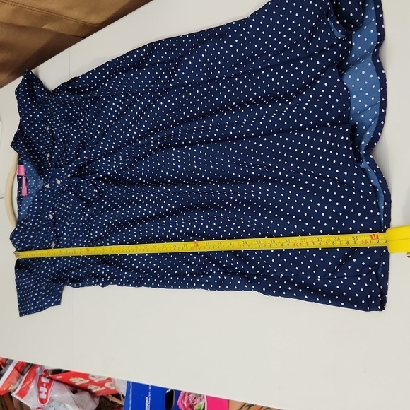 Times Womens DressMaternity Mize M Polka-dot Navy Blue Tie Waste - Picture 6 of 10